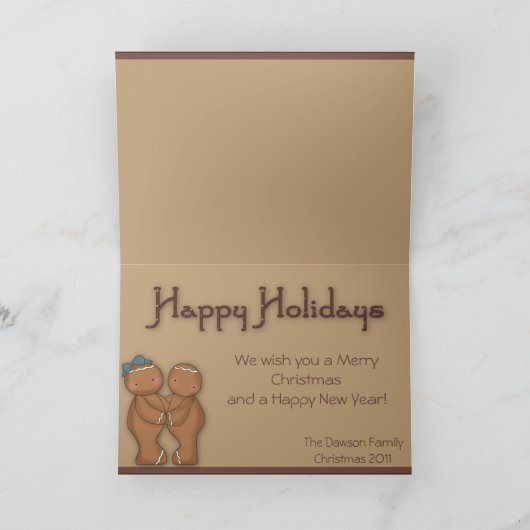 Ontevreden peperkoek man kerst Kaart (Binnen)