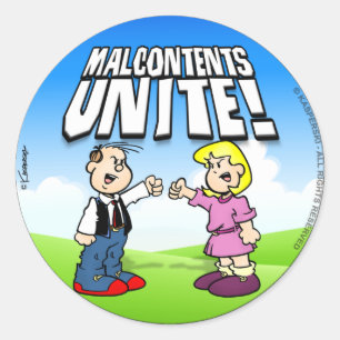 Ontevredenen verenigen ronde sticker