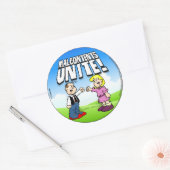 Ontevredenen verenigen ronde sticker (Envelop)