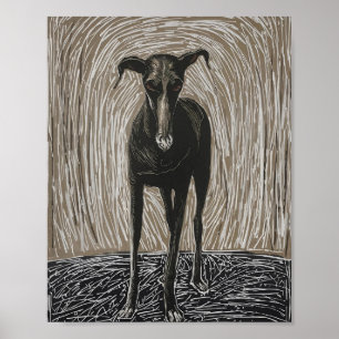 Ontgordde Ziel: Modern Expressionistische Hondenku Poster
