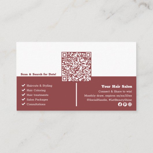 Ontgrendel Beauty Rewards: Smoky Topaz Haarsalon Klantenkaartje (Achterkant)