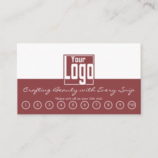 Ontgrendel Beauty Rewards: Smoky Topaz Haarsalon Klantenkaartje (Voorkant)