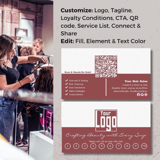 Ontgrendel Beauty Rewards: Smoky Topaz Haarsalon Klantenkaartje