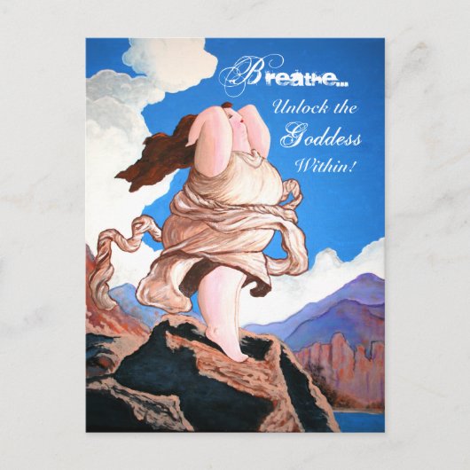 "Ontgrendel de godin binnen de briefkaarten" Briefkaart (Voorkant)