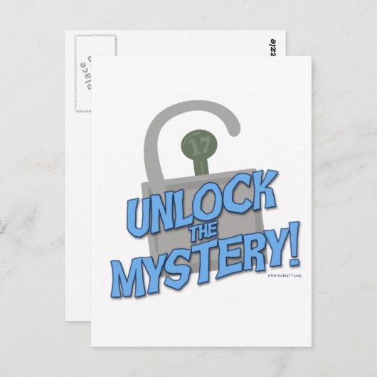 Ontgrendel het mysterie! briefkaart (Voorkant / Achterkant)