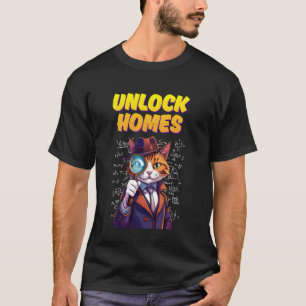 ONTGRENDEL HUISEN KAT DETECTIVE PUN GRAPPIG T-SHIRT