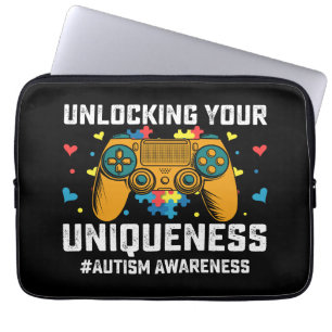 Ontgrendel Je Eigenheid Autisme Gamen Gamer Laptop Sleeve