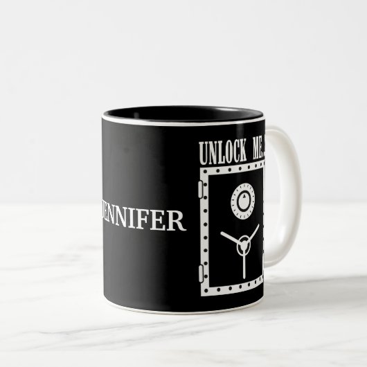 Ontgrendel me  kluisje tweekleurige koffiemok (Voorkant rechts)