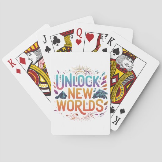 Ontgrendel nieuwe werelden pokerkaarten (Achterkant)