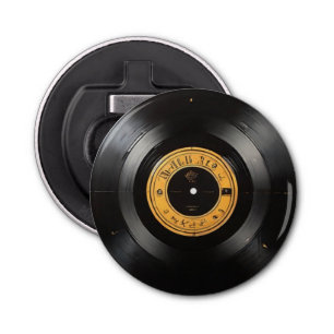 Ontgrendel nostalgie: Retro Vinyl Record Button Flesopener