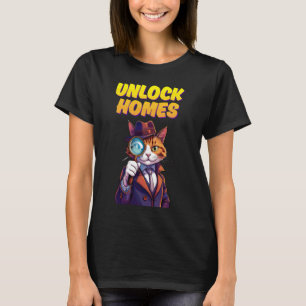 ONTGRENDEL THUIS KAT DETECTIVE PUNTORE FUNNY T-SHIRT