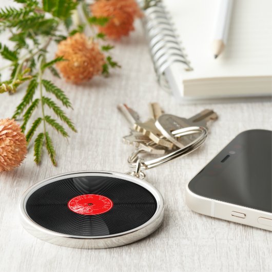 Ontgrendel uw groef: Vinyl Record Sleutelhanger (Zijkant)