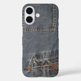 Ontgrendeld denim telefoonhoesje iPhone 16 hoesje