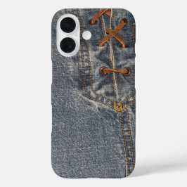 Ontgrendeld denim telefoonhoesje iPhone 16 hoesje
