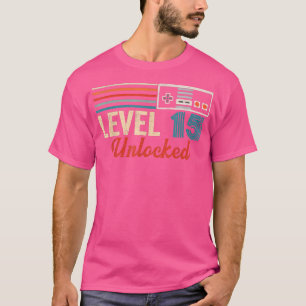 Ontgrendeld niveau 15 Verjaardag Jongen Videospelb T-shirt