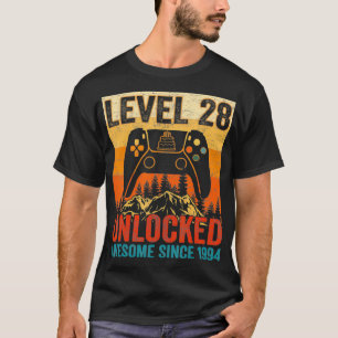 ontgrendeld niveau 28 Retro-videocontroller B T-shirt