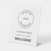 Onthaal aan bedrijf of gebeurtenis Uw Logo Reclamebord Met Voetstuk (Voorkant)