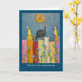 Onthaal aan de buurtkaart met tekst kaart (Gele Bloem)