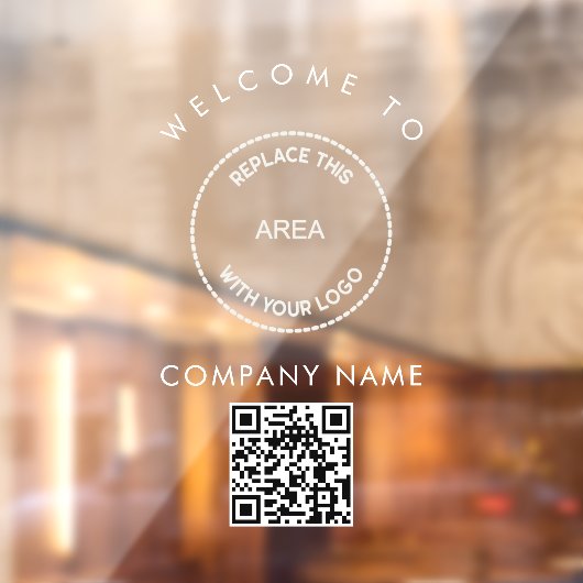 Onthaal aan de Code QR van de Naam van het Bedrijf Raamsticker (Vel 2)