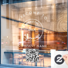 Onthaal aan de Code QR van de Naam van het Bedrijf Raamsticker