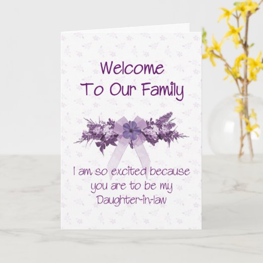 Onthaal aan de Familie, Toekomstige Schoondochter Kaart (Gele Bloem)