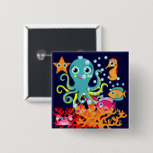 Onthaal aan de Oceaan Vierkante Button 5,1 Cm (Voorkant /achterkant)