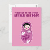 Onthaal aan de Wereld weinig zuster! babushka Briefkaart (Voorkant / Achterkant)
