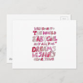 Onthaal aan het Meisje van het Baby van de Wereld Briefkaart (Voorkant / Achterkant)