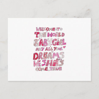 Onthaal aan het Meisje van het Baby van de Wereld Briefkaart