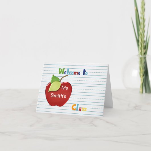 Onthaal aan student van leraarsKaart Kaart (Voorkant)