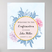 Onthaal blush robuuste blauwe Waterverf bevestigin Poster (Voorkant)