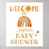 Onthaal bord voor zonneschijn, maan, regenboog en  poster (Voorkant)