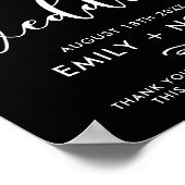 Onthaal bruiloft Teken voor zwart en wit stijlvol Poster (Hoek)