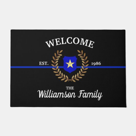 Onthaal van de politie van de Thin Blue Line Deurmat (Voorkant)