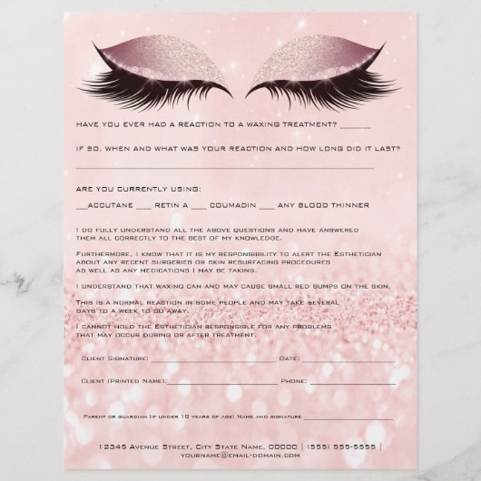 Ontheffingsformulier Wasdepilatie Roze Flyer (Achterkant)