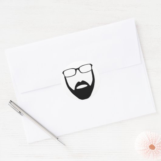 Onthoofde baard kleine Sticker (Envelop)