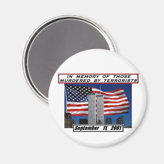 Onthoud 9/11 magneet (Voorkant / Achterkant)