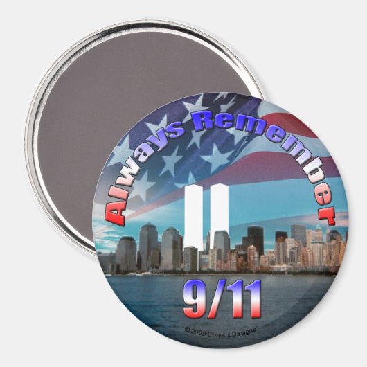 Onthoud altijd 9/11 magneet (Voorkant / Achterkant)
