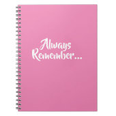 Onthoud altijd dat snel schrijven een Notitieboek  (Voorkant)