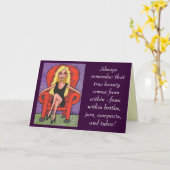 Onthoud altijd die ware schoonheid... - kaart (Gele Bloem)