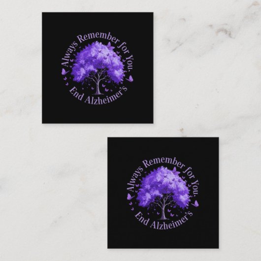 Onthoud altijd: voor u, einde Alzheimer Vierkante Visitekaartje (Voorkant / Achterkant)