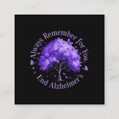 Onthoud altijd: voor u, einde Alzheimer Vierkante Visitekaartje (Achterkant)