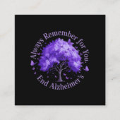 Onthoud altijd: voor u, einde Alzheimer Vierkante Visitekaartje (Voorkant)