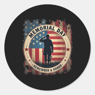 Onthoud & Eer Partiotic Veterans Memorial D Ronde Sticker