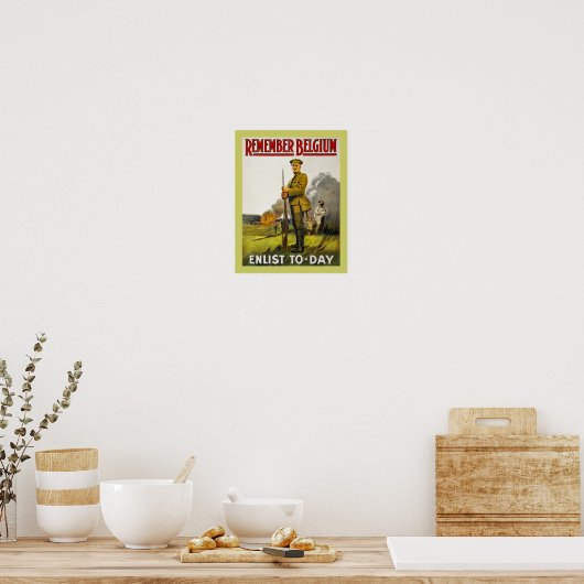 Onthoud België (grens) Poster (Keuken)