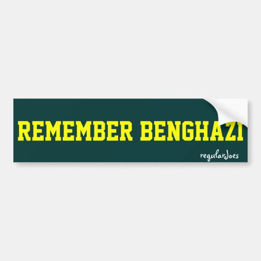 Onthoud Benghazi bumpersticker door regularJoes (Voorkant)