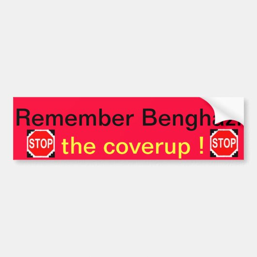 Onthoud Benghazi bumpersticker door regularJoes (Voorkant)