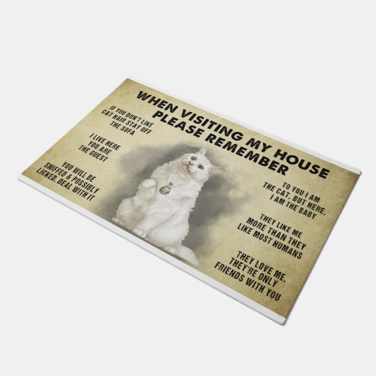 Onthoud bij het bezoeken van mijn huis alstublieft deurmat (Schuin)