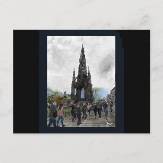 Onthoud bij het Schots monument Edinburgh, Schotla Briefkaart (Voorkant)