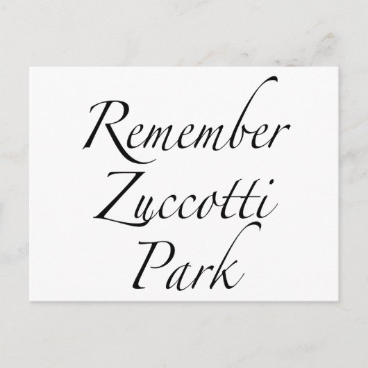 Onthoud dat het Zuccotti Park protesteert tegen de Briefkaart (Voorkant)